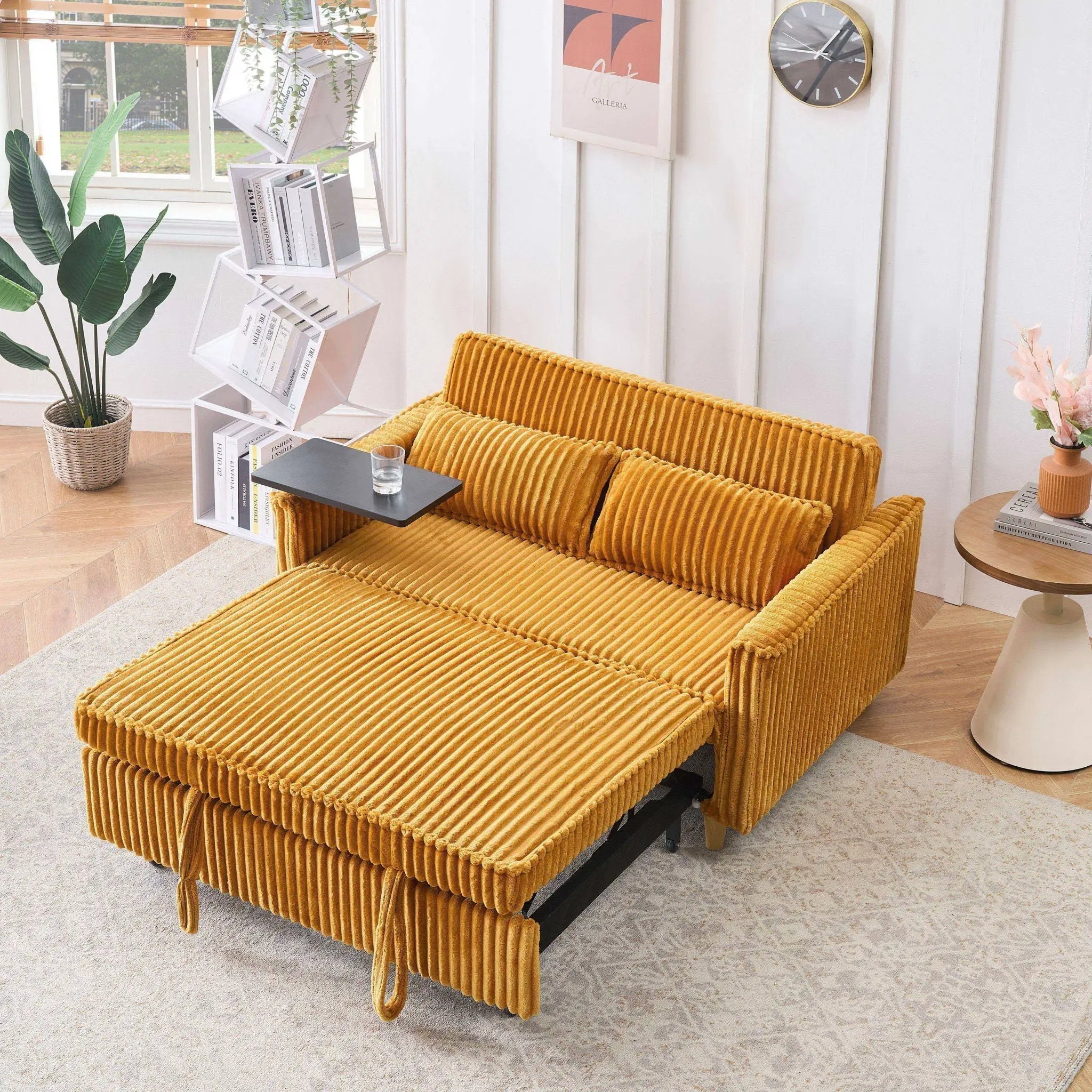 Pull Out Sofa With Movable Tabletop And USB Ports by HouseOfZazla