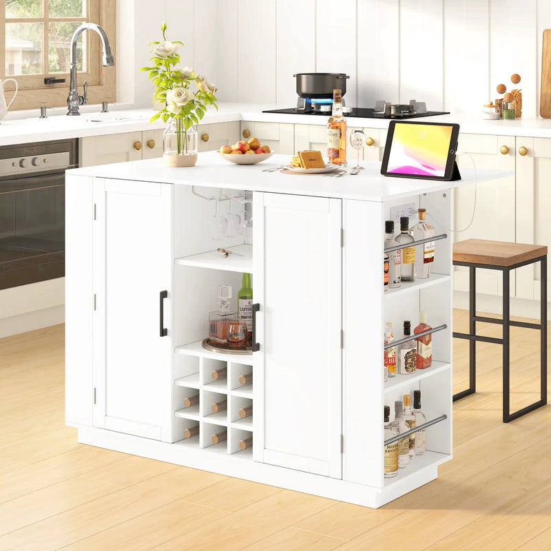 U-Style 47.2" Counter Height Table with Foldable Top & Power Outlet by HouseOfZazla