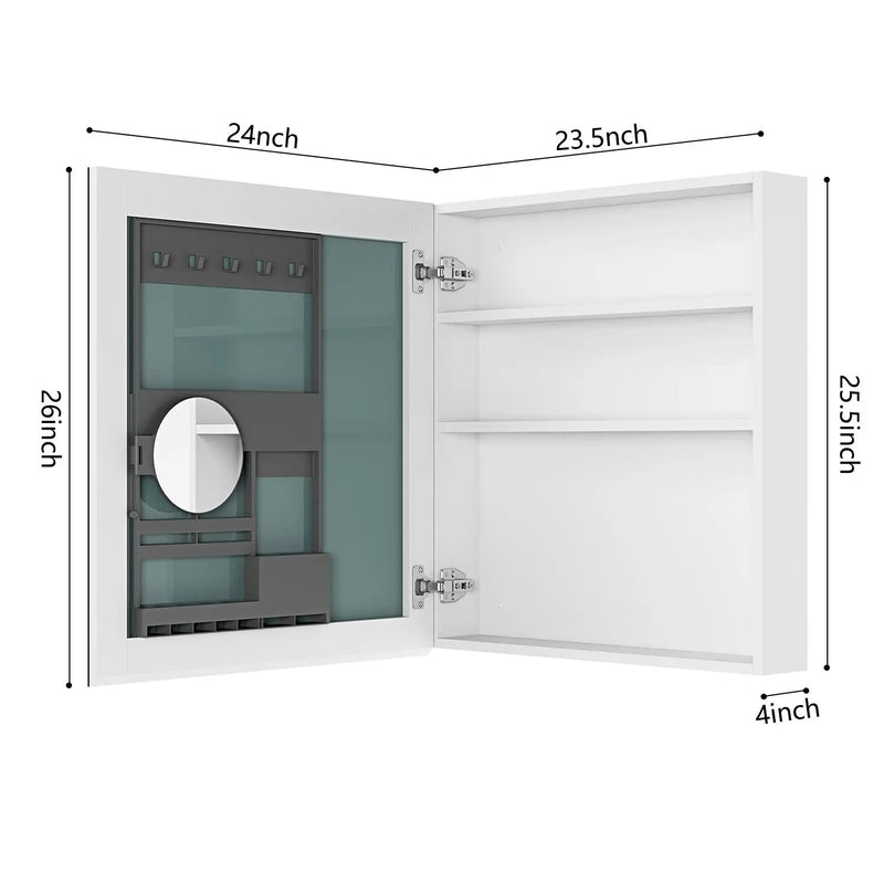 24'' W x 26'' H Frameless Mirror Medicine Cabinet by HouseOfZazla