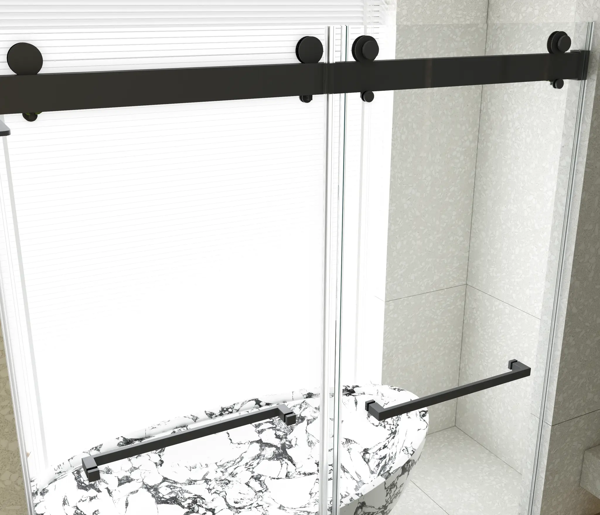 56-60"W x 76"H Frameless Double Sliding Soft-Close Shower Door by HouseOfZazla