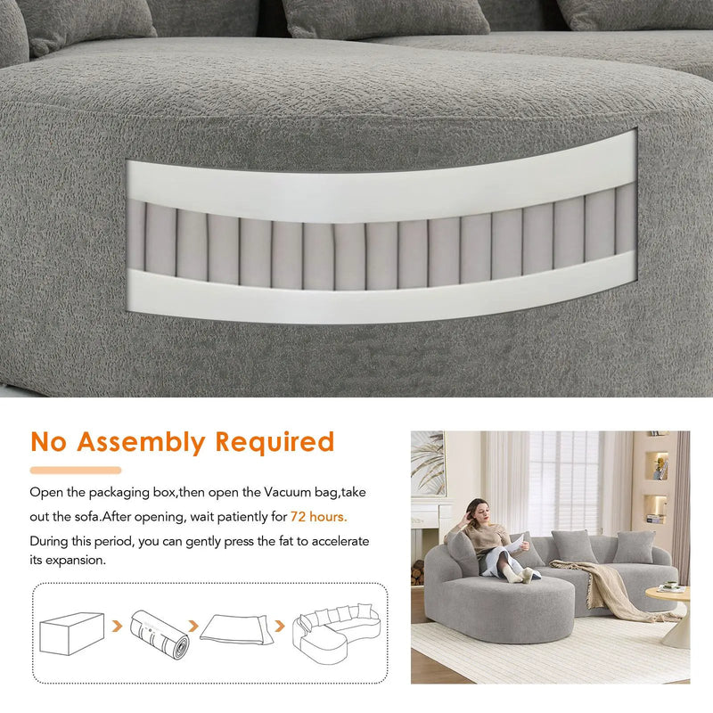 Combined Sofa With 4 Pillows by Unique Piece Furniture