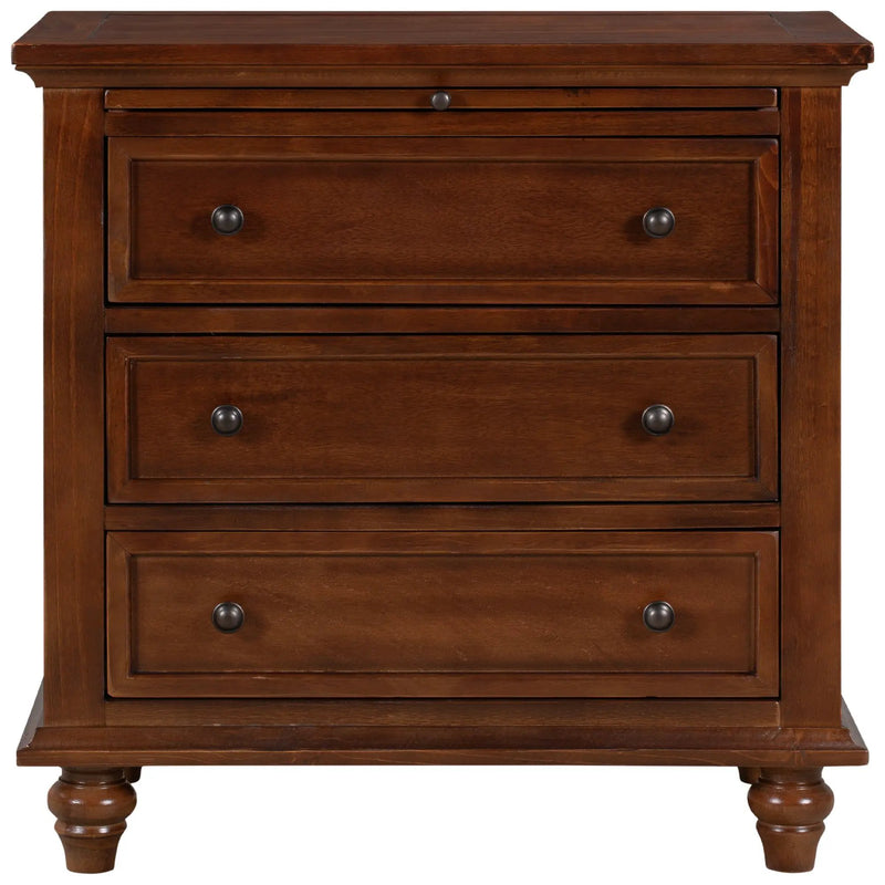 U_STYLE 27.6'' Nightstand with Pine Wood Veneer by HouseOfZazla