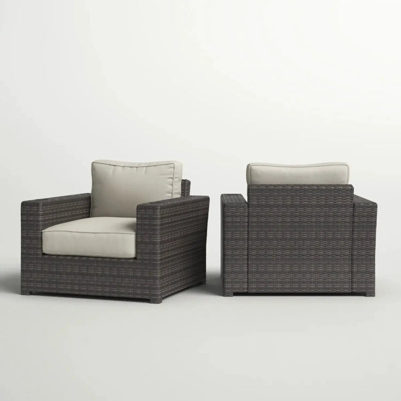 Outdoor Armchairs With Cushions (Set of 2) - Espresso / Gray by HouseOfZazla
