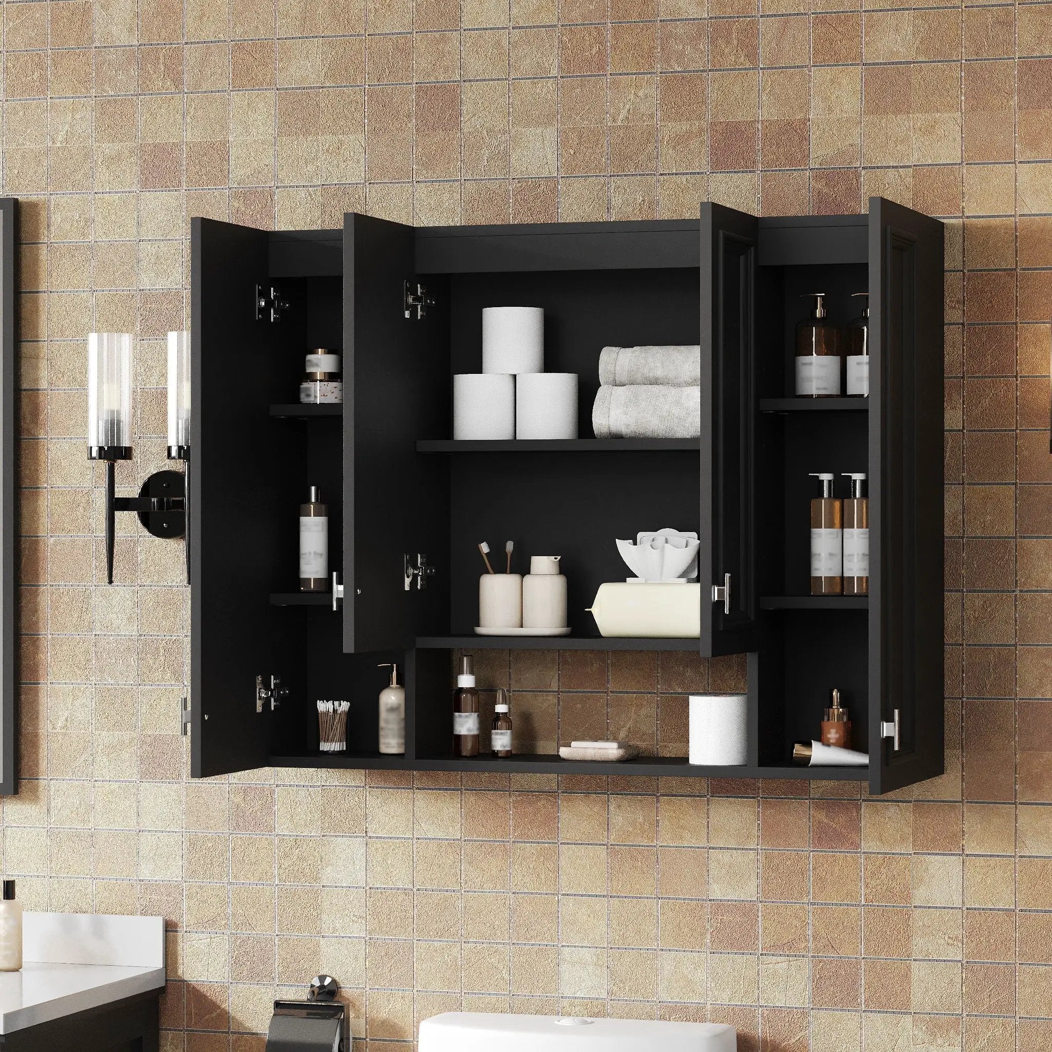 Wall Mounted Bathroom Cabinet With 5 Adjustable Shelves by HouseOfZazla