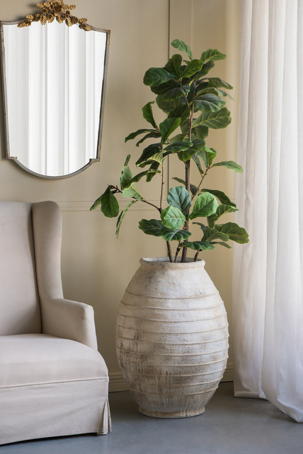 22.4x22.4x30.5" Large Magnesium Flower Pot with Weathered Finish