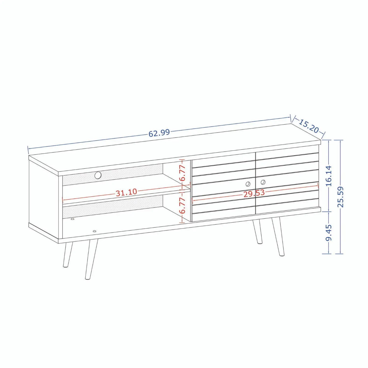 Liberty - TV Stand With For 46" - 60" TVs by HouseOfZazla