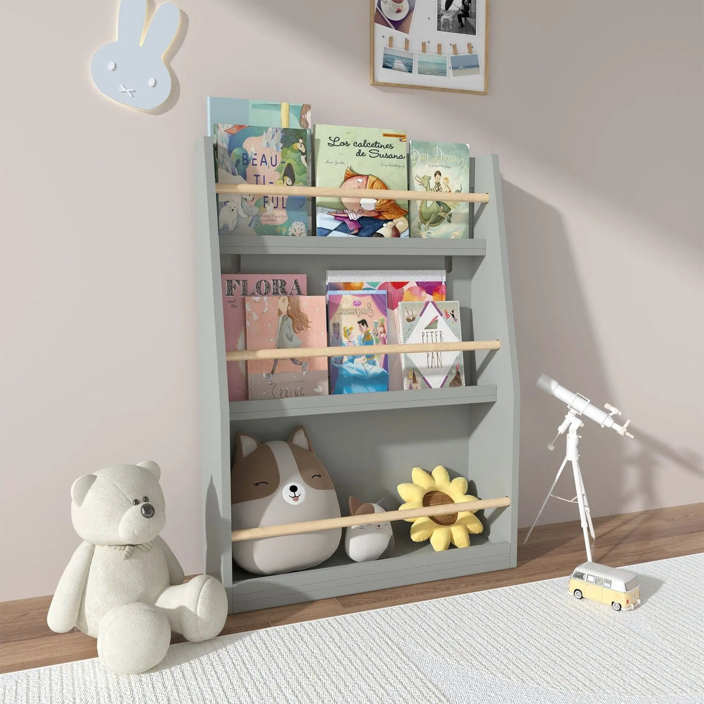 3 Tier Book Shelf, Compact Storage For Bedrooms by HouseOfZazla