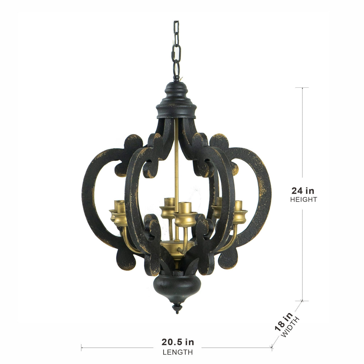 Farmhouse Chandelier with Adjustable Chain - Multiple Colors, photo 38 of 40