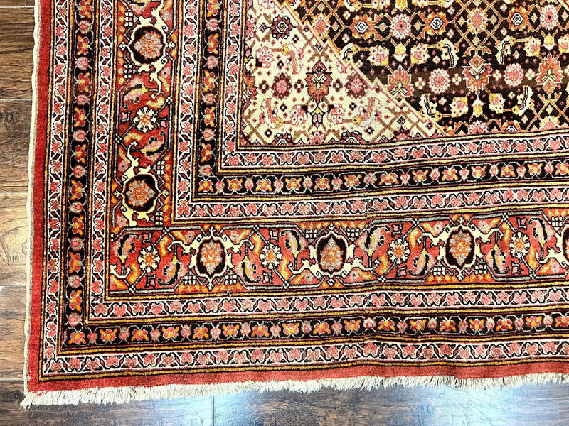 Rare Antique Persian Tabriz Rug 9x12, Red, Handmade, Wool by Jewel Rugs