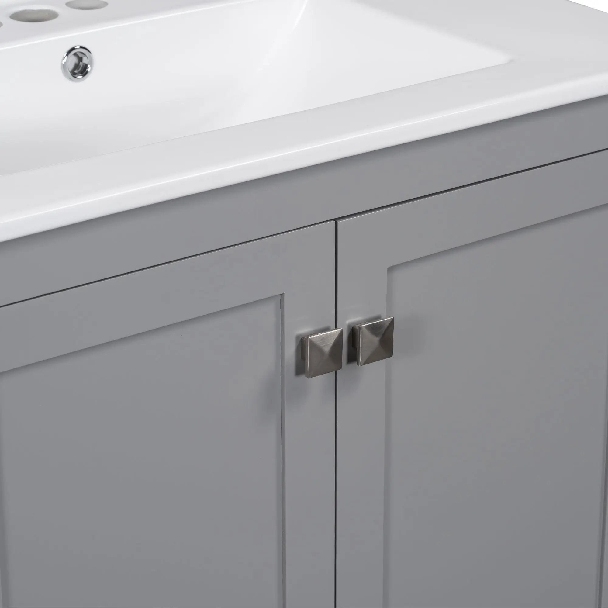Bathroom Vanity With Single Sink, Combo Cabinet Undermount Sink, Bathroom Storage Cabinet With Two Doors And A Drawer, Soft Closing, Multifunctional Storage, Solid Wood Frame by HouseOfZazla