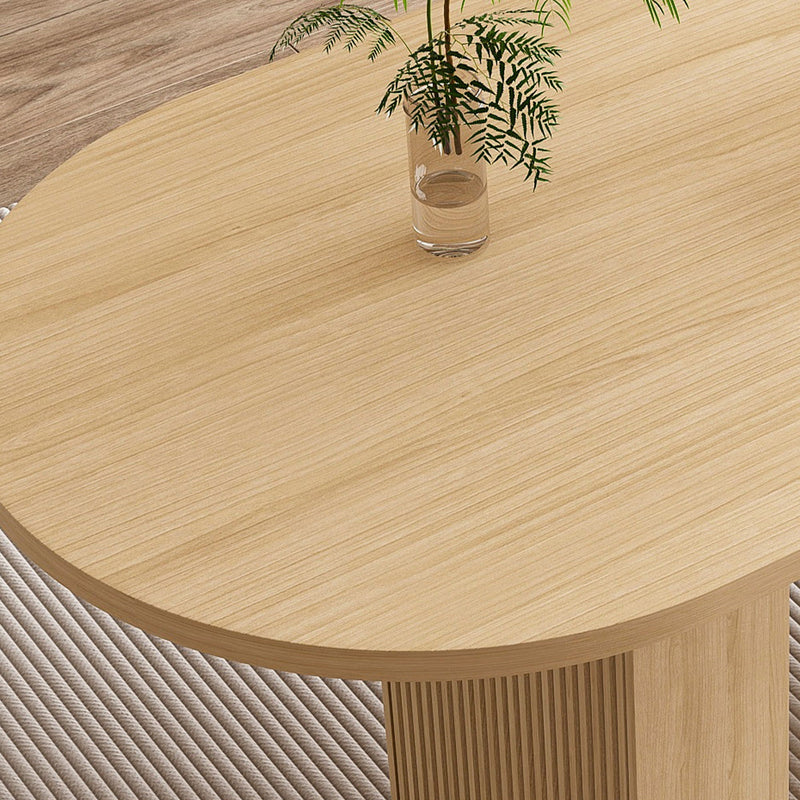 Oval Dining Table With Wood Strip Base by HouseOfZazla