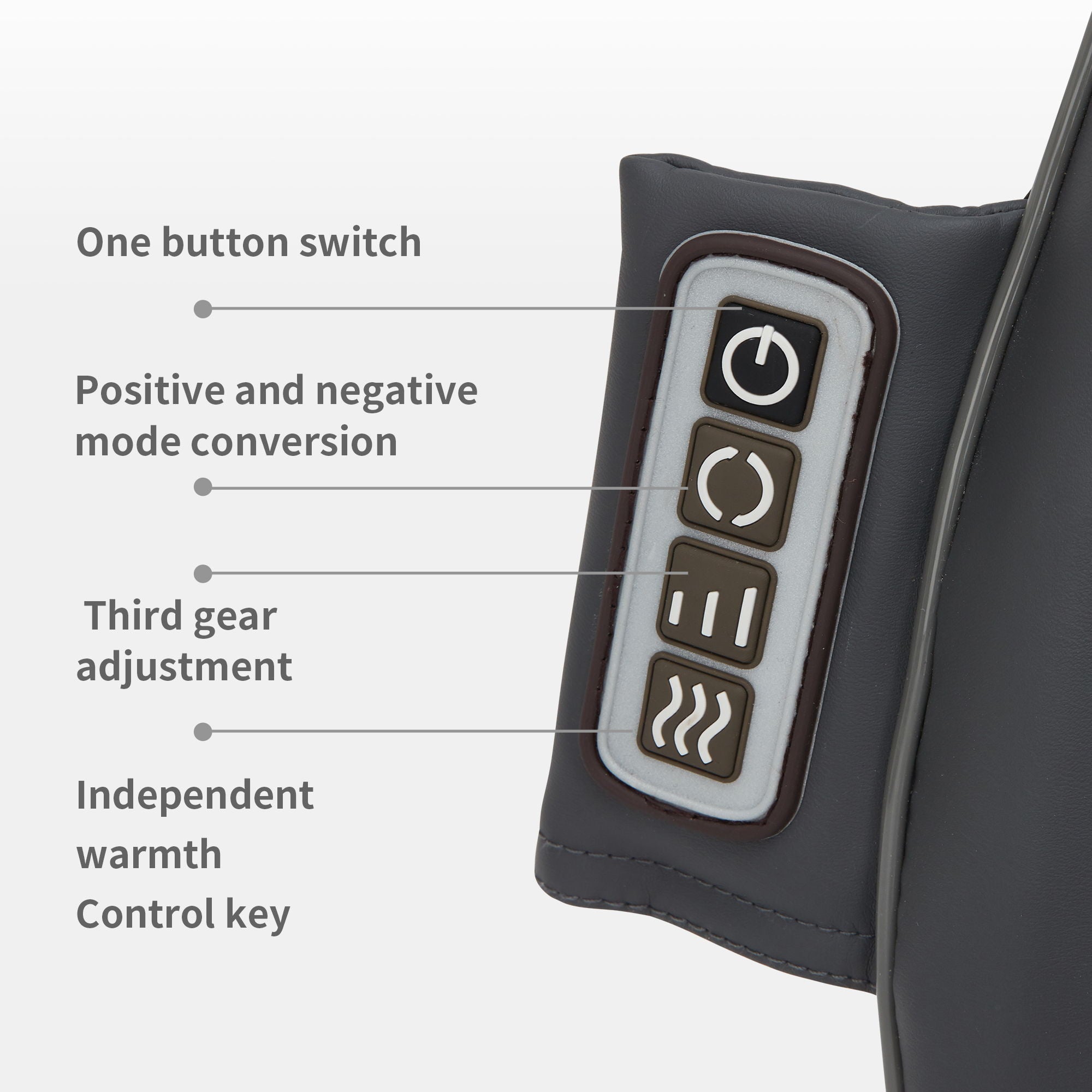 Therapeutic Shiatsu Massage Cushion With Heat Function, Polypropylene - Gray by HouseOfZazla