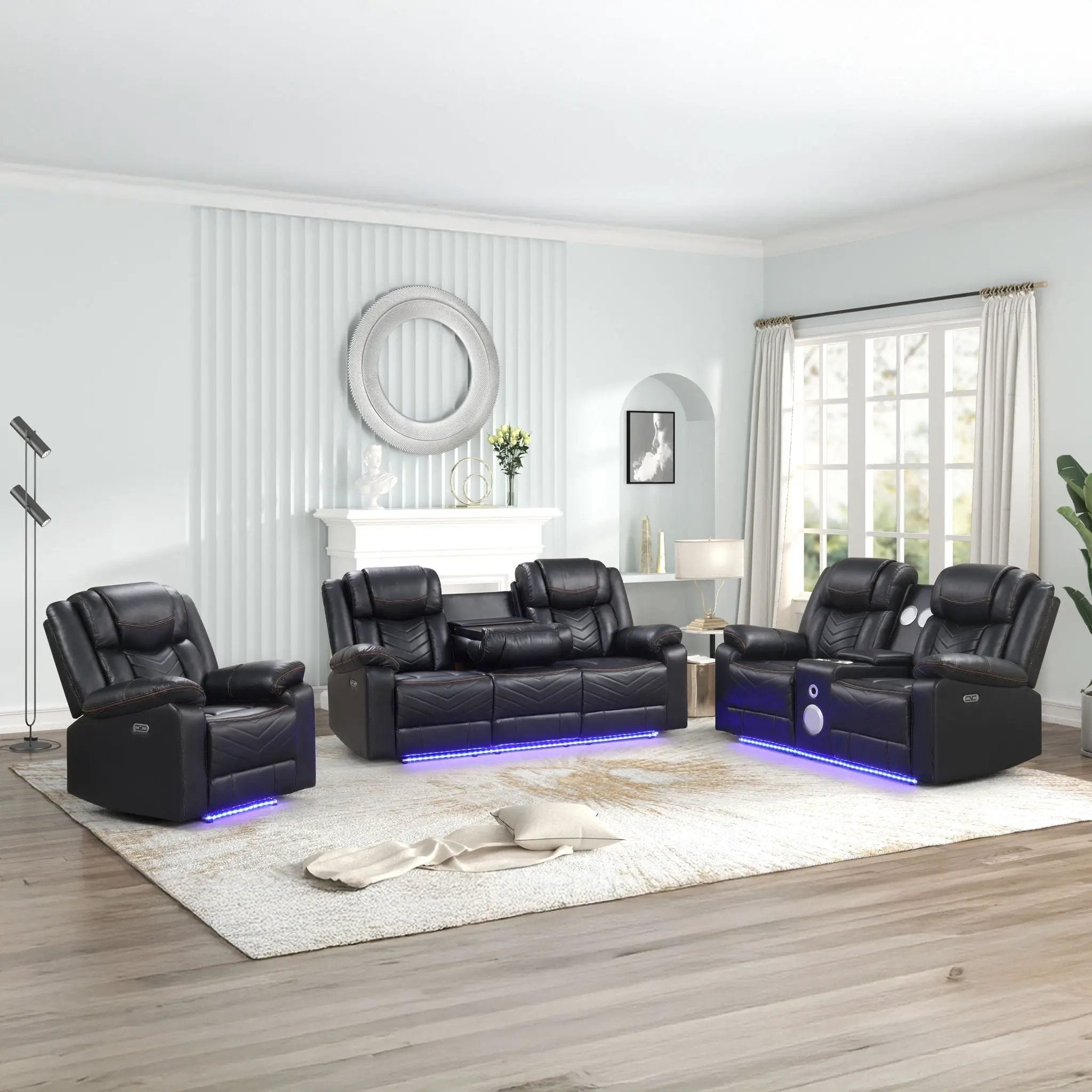 Challenger LED Power Recliner Set