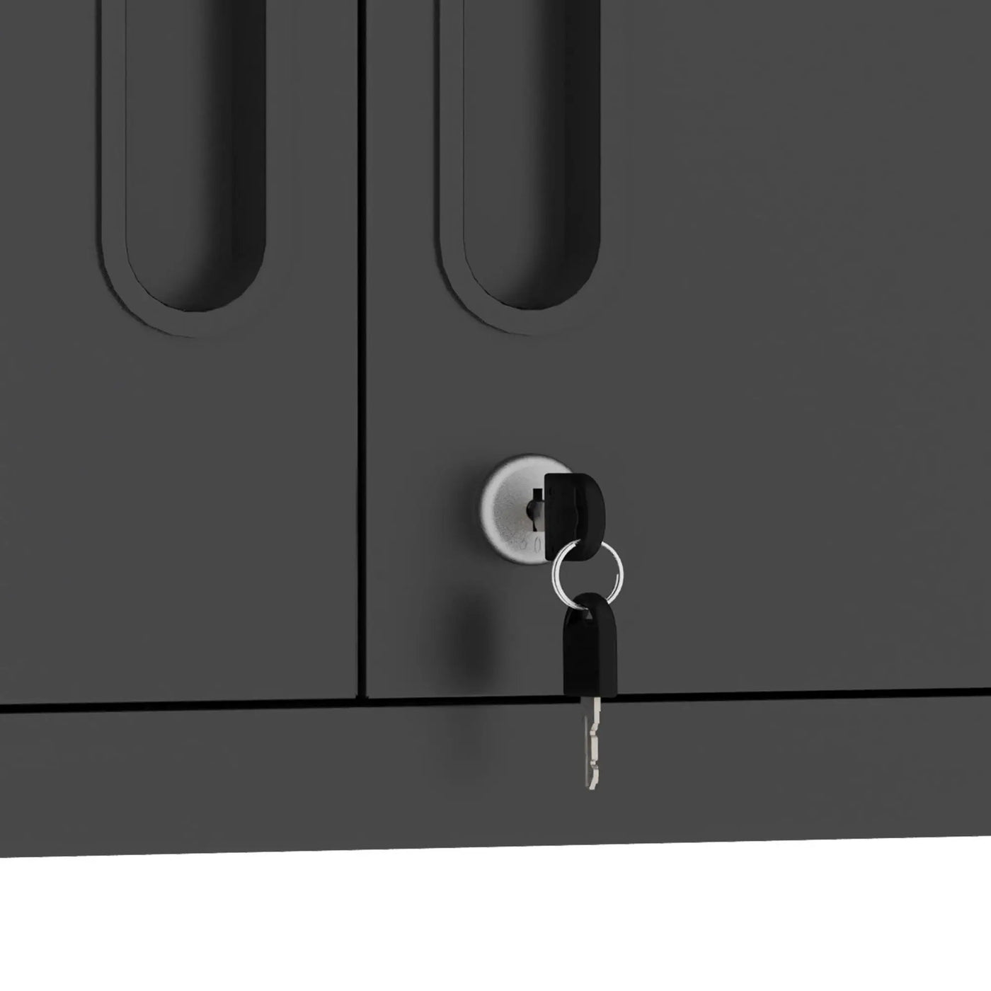 Metal Wall Mounted Tool Storage Cabinet With 2 Locking Doors, Adjustable Shelf, And Drawer by HouseOfZazla