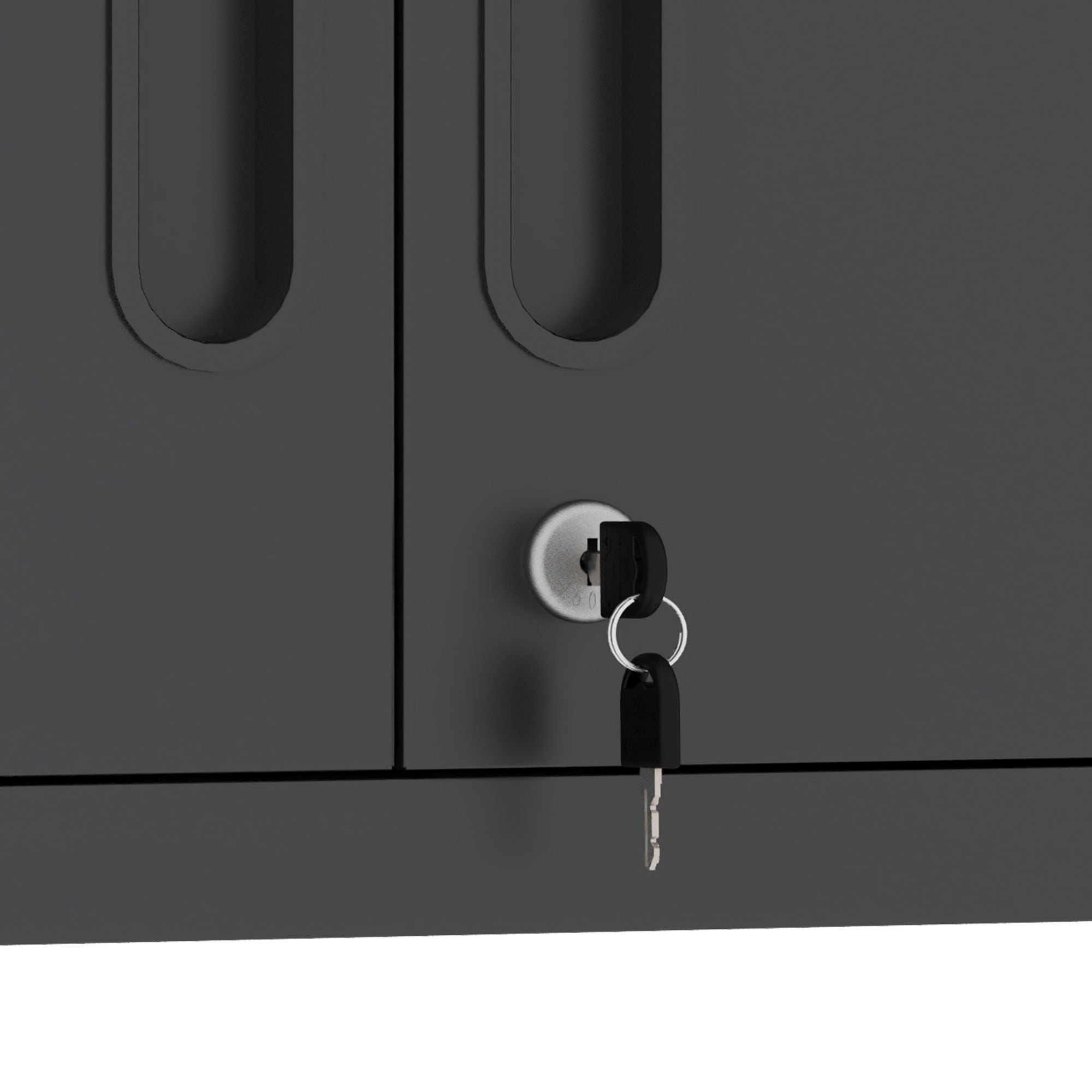 Metal Wall Mounted Tool Storage Cabinet With 2 Locking Doors, Adjustable Shelf, And Drawer by HouseOfZazla