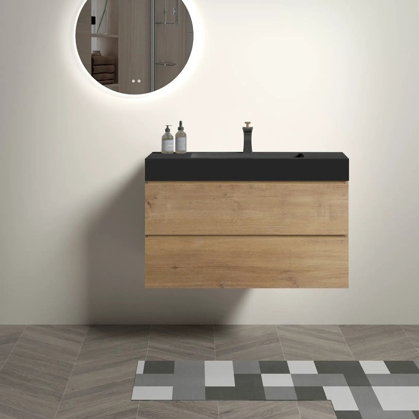 Alice Natural Oak Bathroom Vanity With Sink by HouseOfZazla