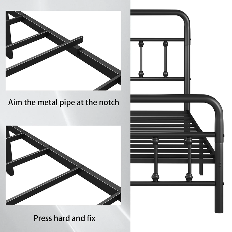 Metal Full Size Bed Frame with Headboard and Under Bed Storage by HouseOfZazla