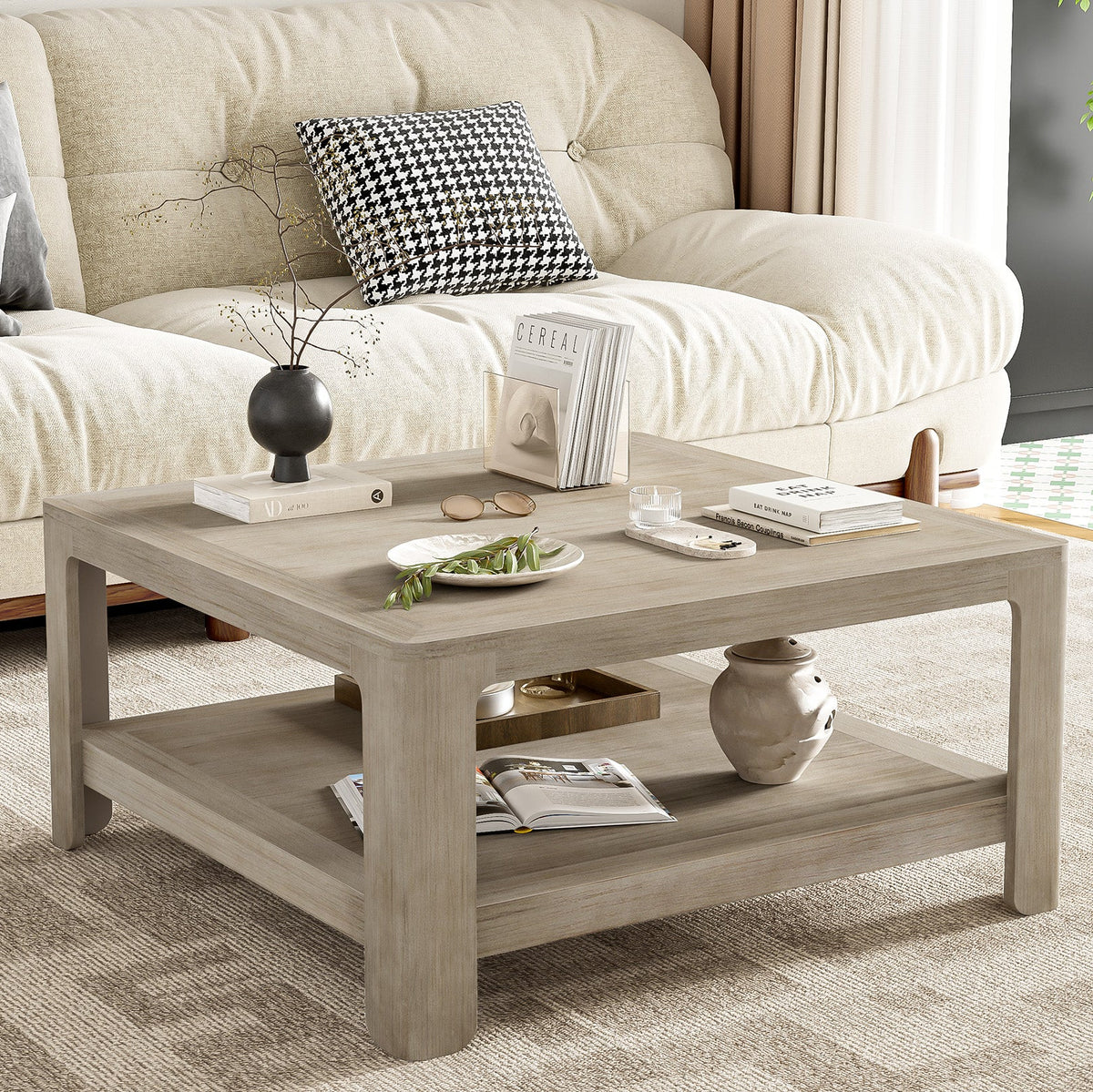 Square Coffee Table with Storage - Light Ash, photo 3 of 10