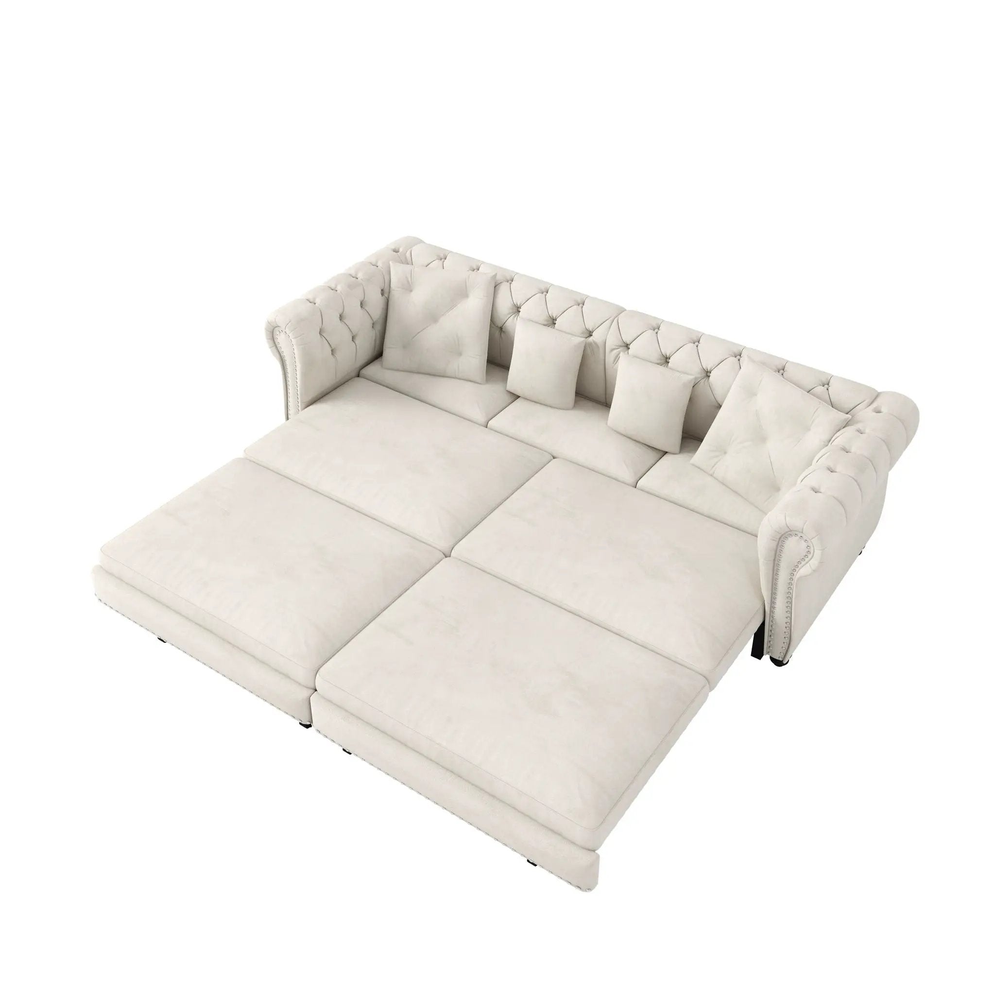 3 In 1 Convertible Sleeper Sofa Bed With Movable Ottoman by HouseOfZazla