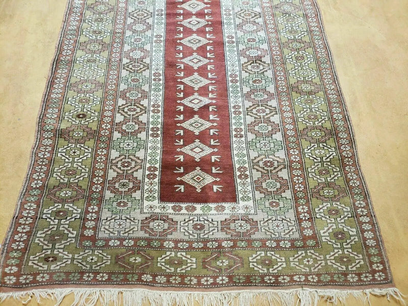 4' X 8' Antique Handmade Turkish Melas Oushak Wool Rug by Jewel Rugs