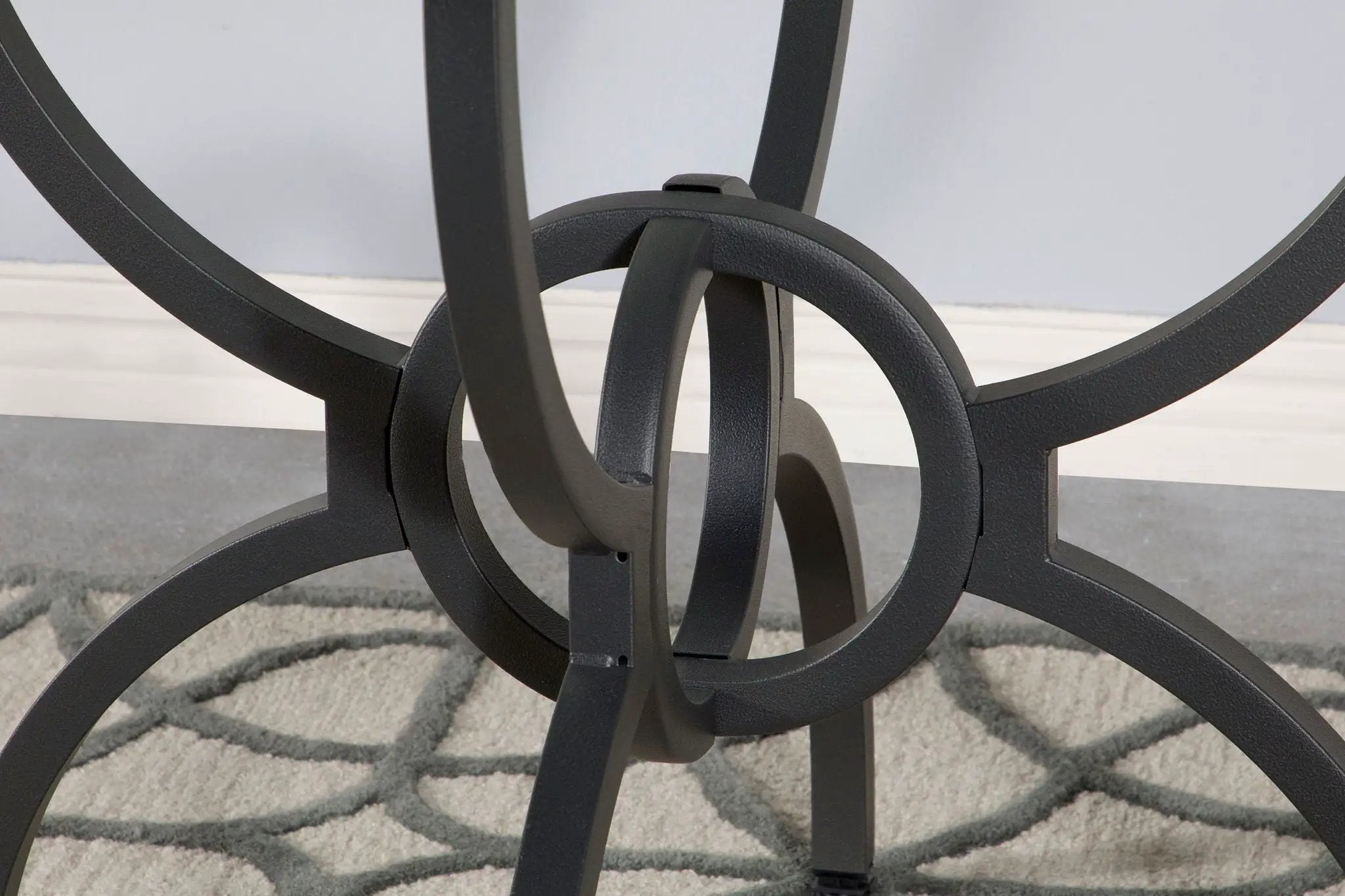 Aviano Round Metal Dining Table Base Gunmetal by Unique Piece Furniture