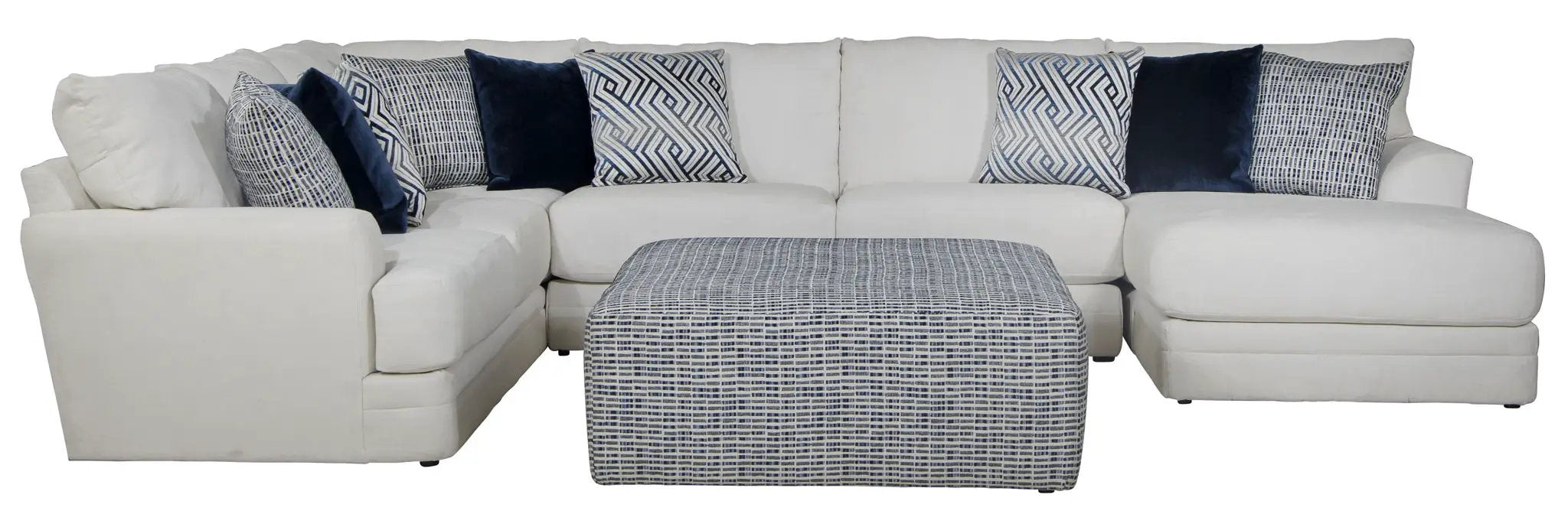Polaris - Sectional With Comfort Coil Seating, 9 Included Accent Pillows And Included Cocktail Ottoman by Unique Piece Furniture