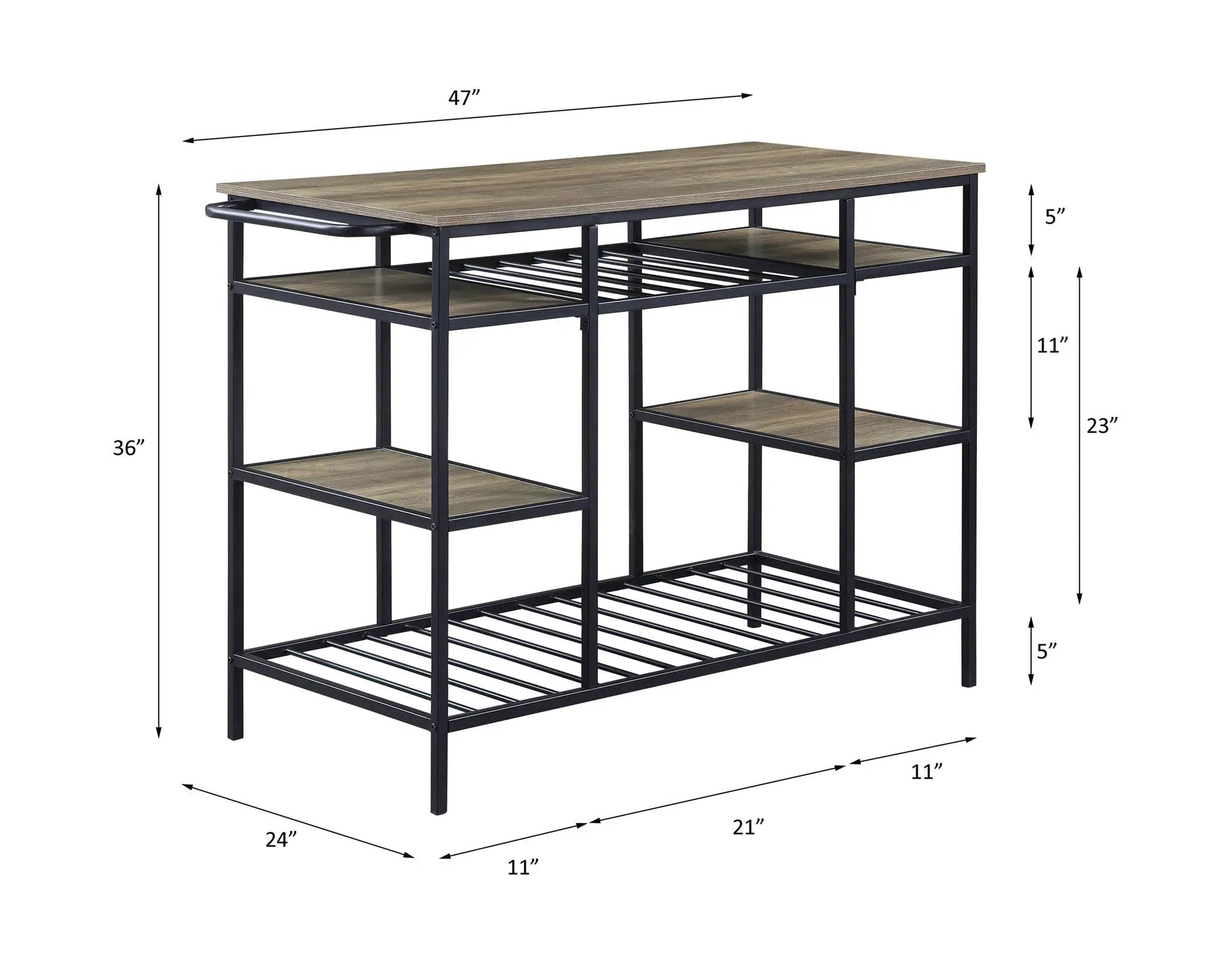 Lona - Kitchen Island - Rustic Oak / Black by Unique Piece Furniture
