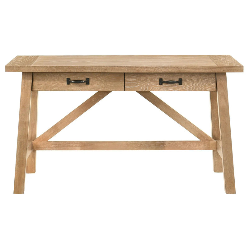 Fabian 54-inch 2-drawer Computer Writing Desk Distressed Light Brown by Unique Piece Furniture
