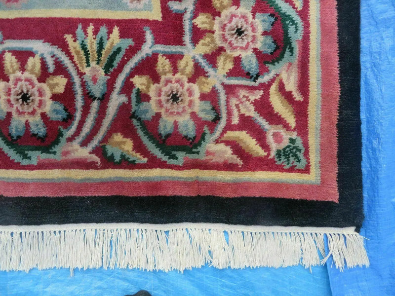 9' X 12' Decorative Chinese Aubusson Hand Knotted Pile Wool Rug Black Nice by Jewel Rugs