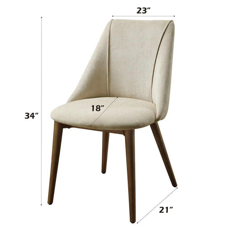 Willene - Polished Microfiber Side Chair (Set of 2) - Beige by Unique Piece Furniture
