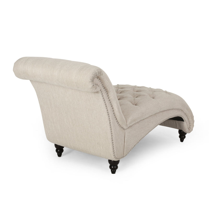 Chaise Lounge With Button Tufted Diamond Stitch by HouseOfZazla