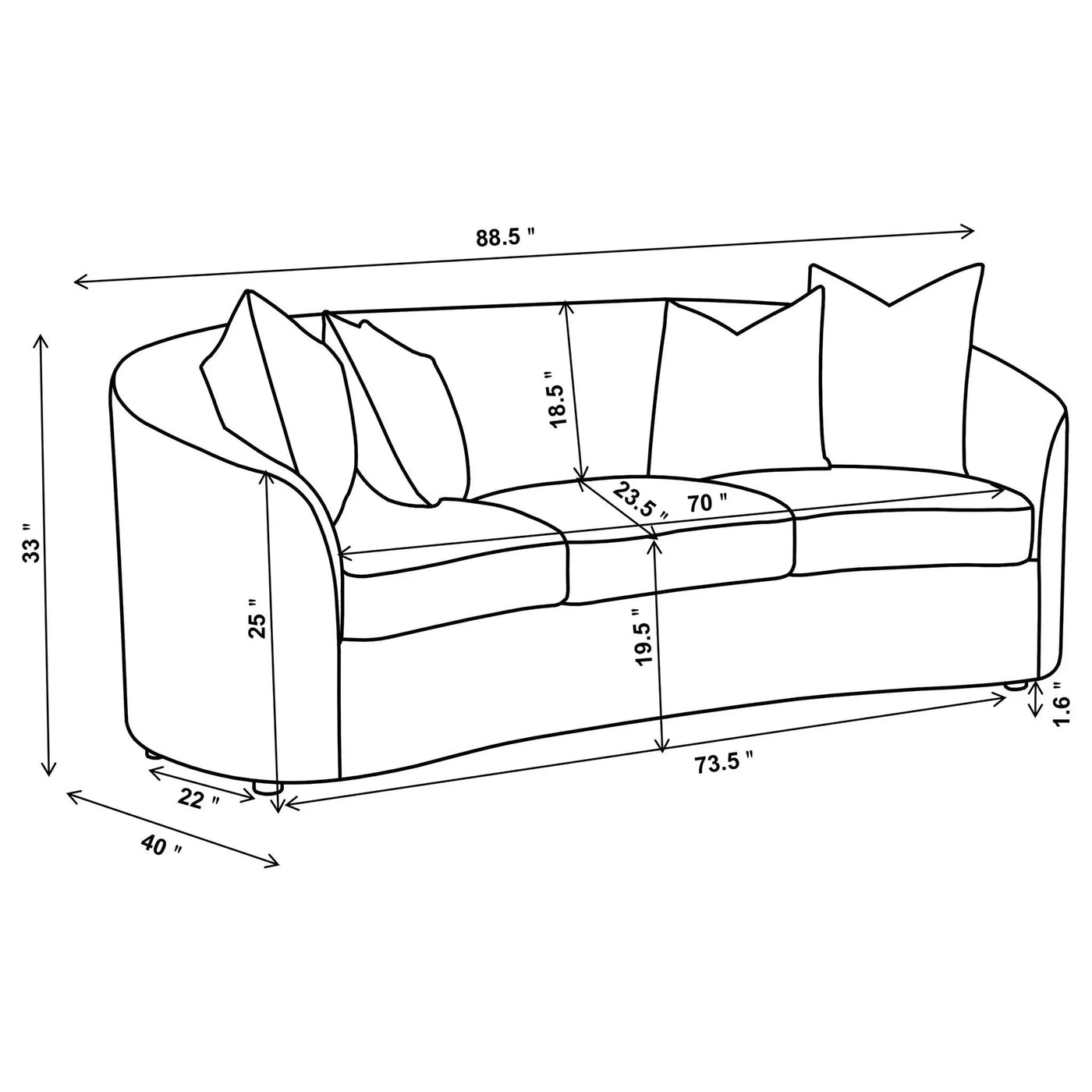 Rory - Sloped Arms Living Room Set by HouseOfZazla