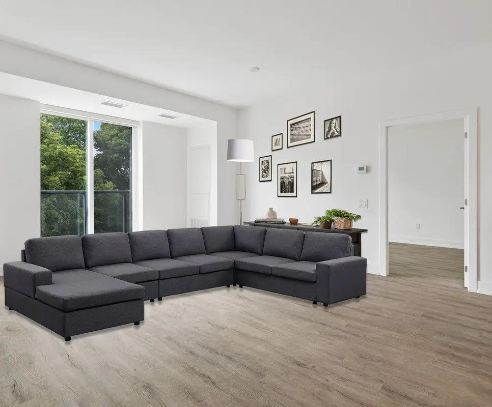 Hayden - 7 Seat Reversible Modular Sectional Sofa Chaise by HouseOfZazla
