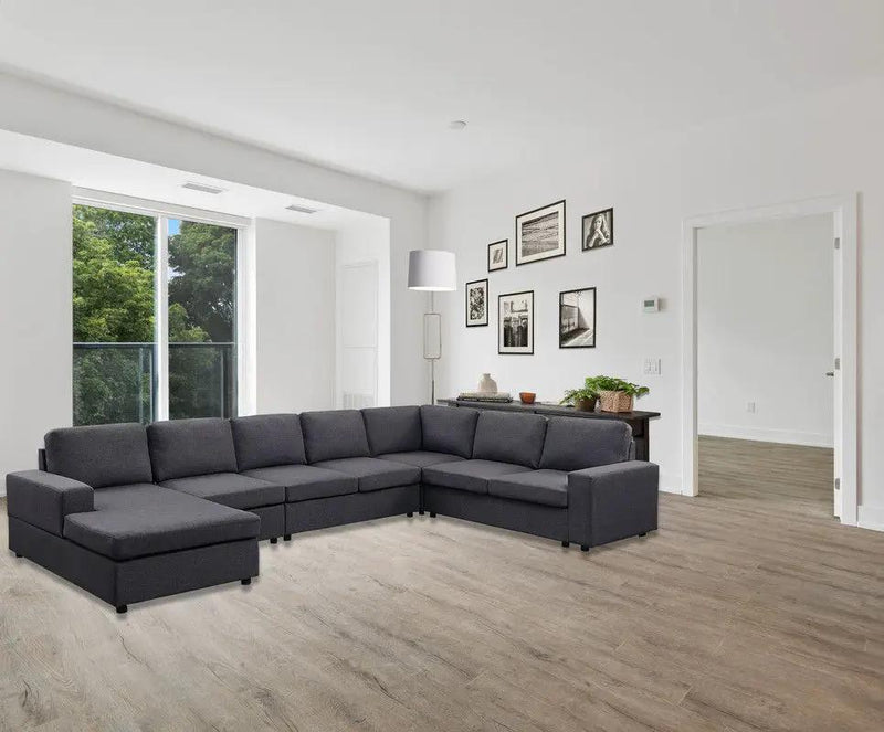 Hayden - 7 Seat Reversible Modular Sectional Sofa Chaise by HouseOfZazla