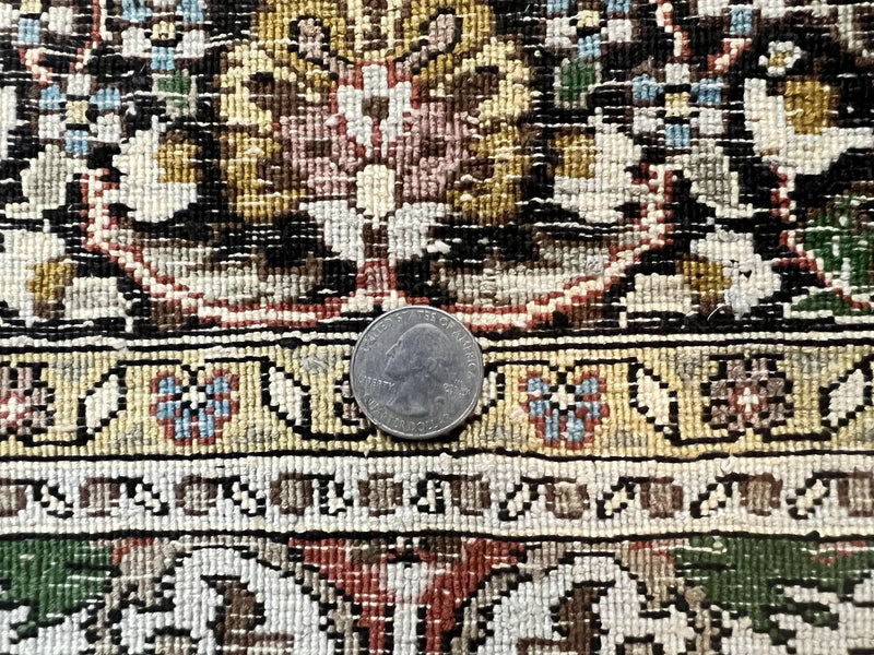 Turkish Kayseri Silk Rug 3x5, Tree of Life Silk Oriental Carpet, Birds Persian Vase Design, Hand Knotted Vintage Fine Rug, 340 KPSI by Jewel Rugs