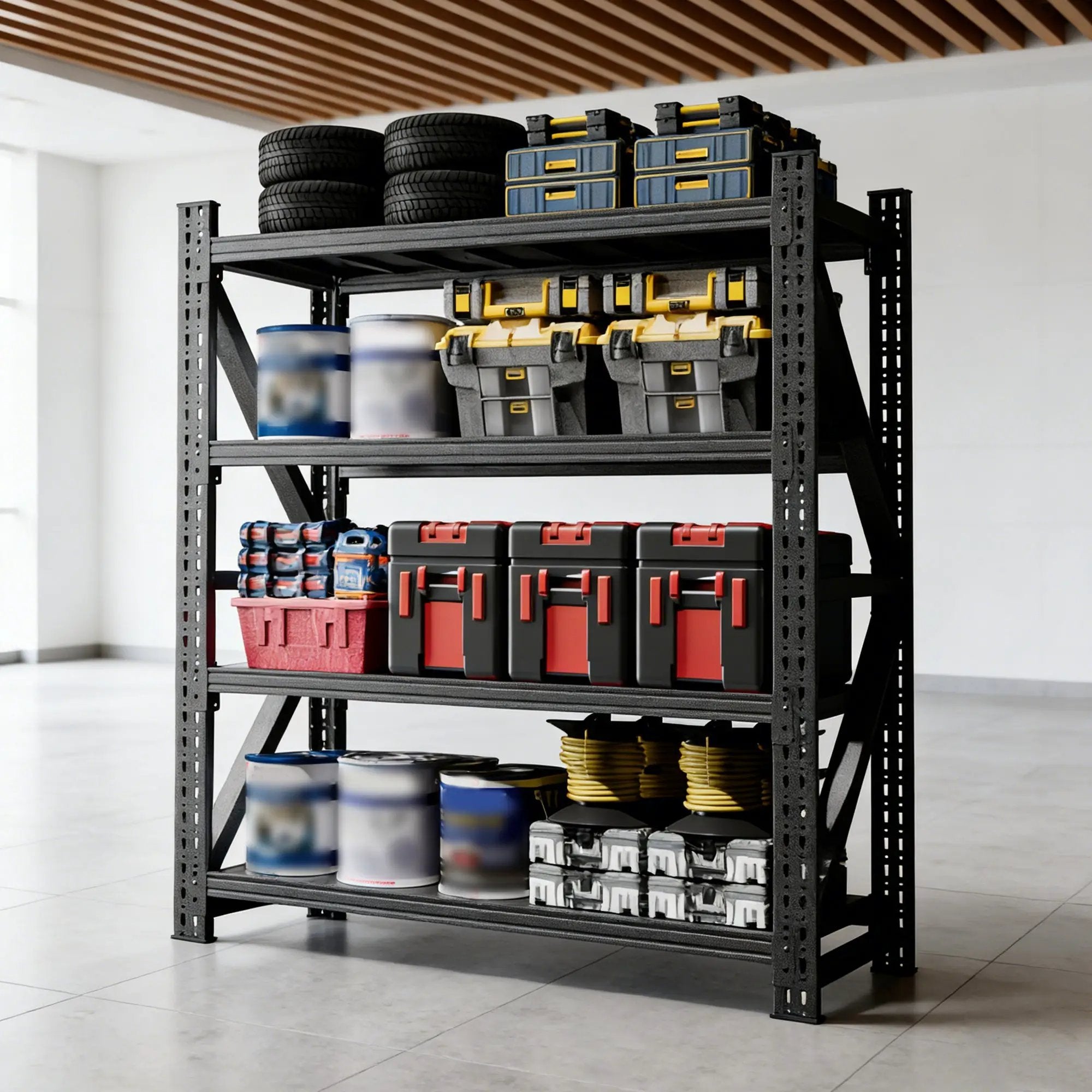 Heavy Duty Metal Adjustable Garage Shelves, 4000LBS Storage Rack by HouseOfZazla