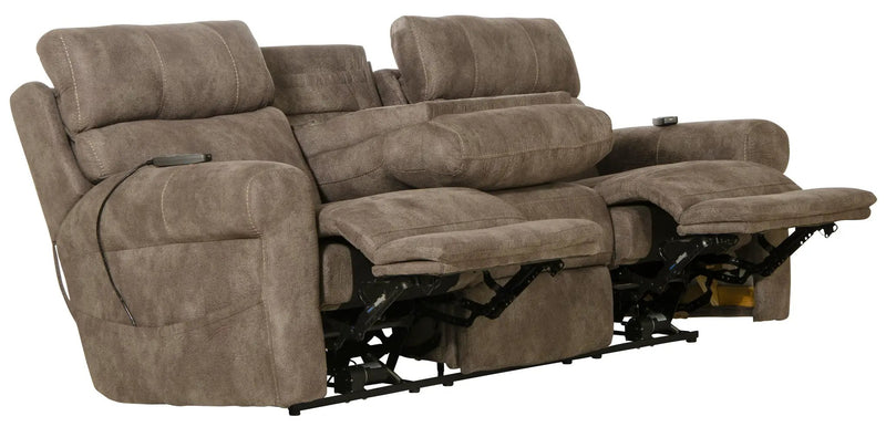 Tranquility - Power Headrest Power Lay Flat Reclining Sofa With DDT / CR3 Heat / Massage / Lumbar - Pewter by Unique Piece Furniture