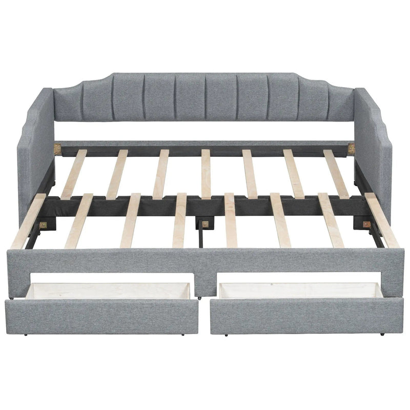 Extendable Daybed With LED Light And 2 Storage Drawers by HouseOfZazla