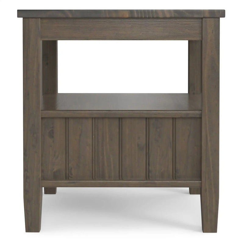 Lev - End Table With Bottom Drawer - Smoky Brown by HouseOfZazla