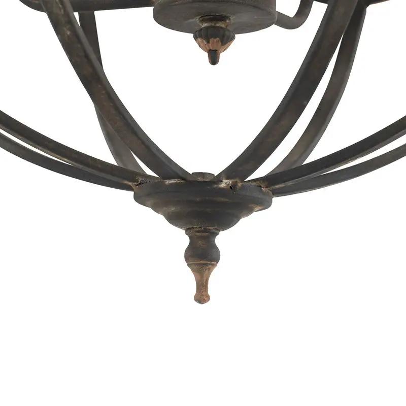 4 Light Metal Chandelier, Hanging Light Fixture With Adjustable Chain For Kitchen, Bulb Not Included - Black by HouseOfZazla