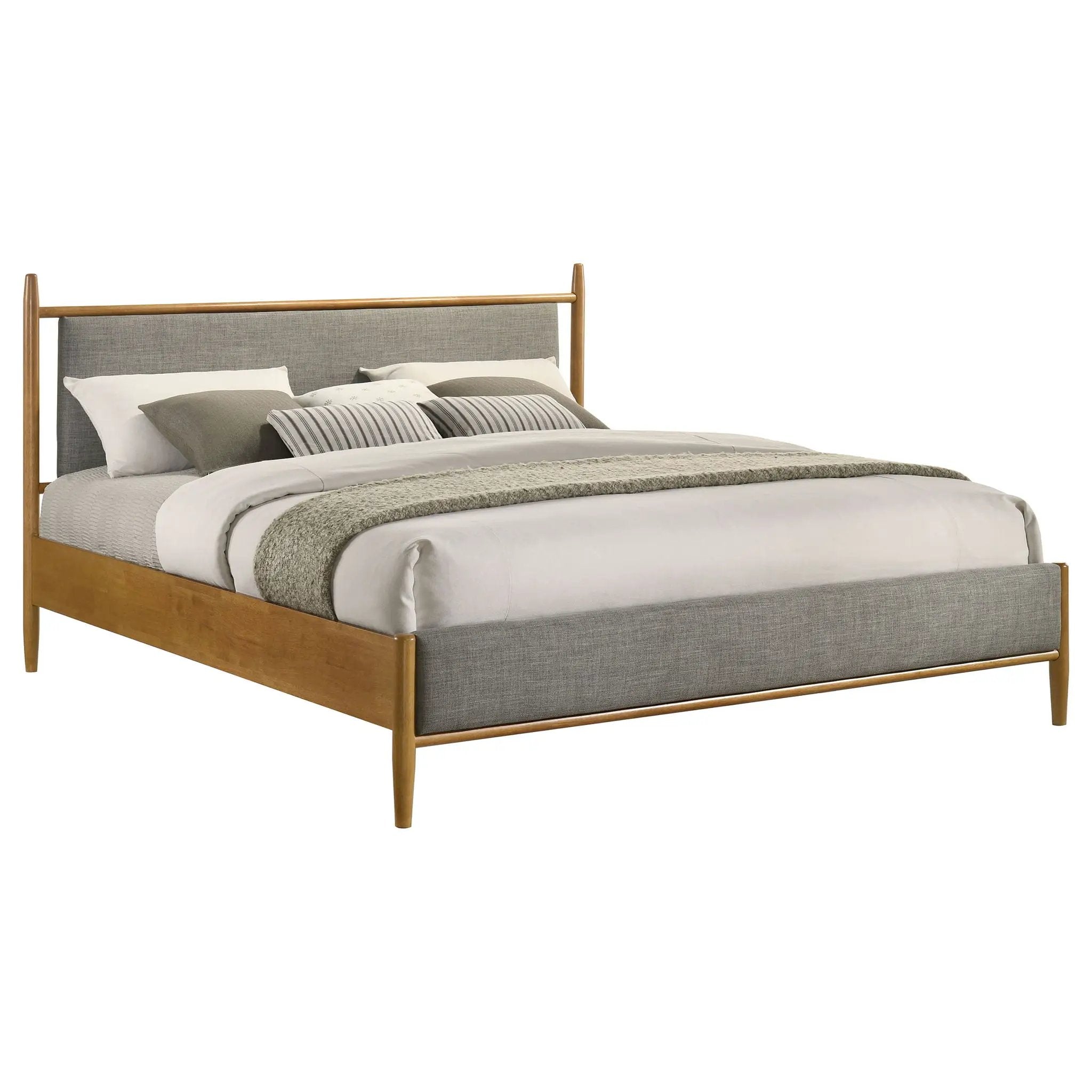 Mason 46-inch Eastern King Panel Platform Bed Light Brown by Unique Piece Furniture