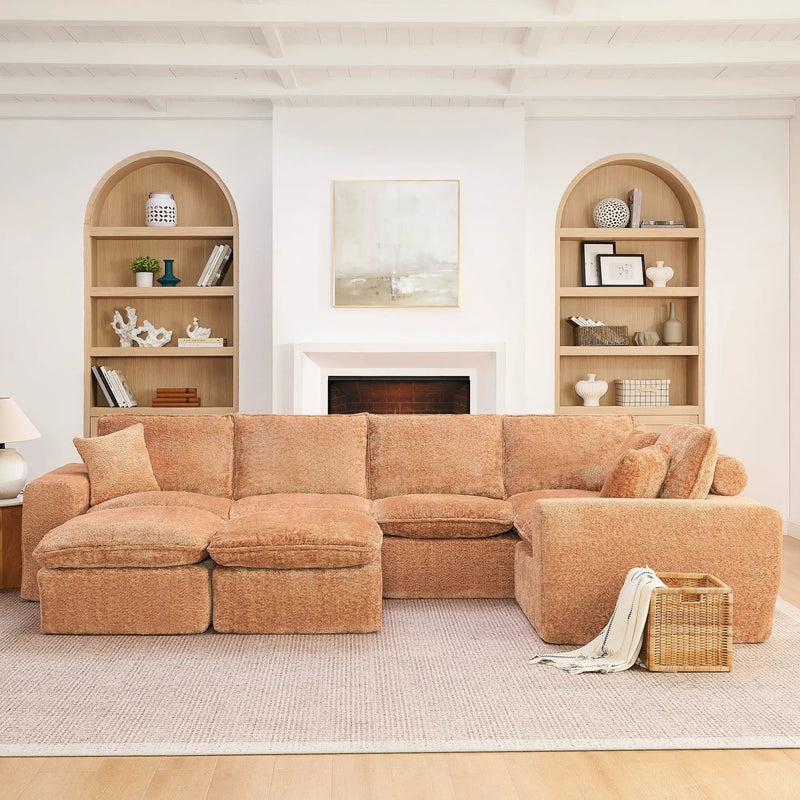 Sectional Sofa With Moveable Ottoman by Unique Piece Furniture
