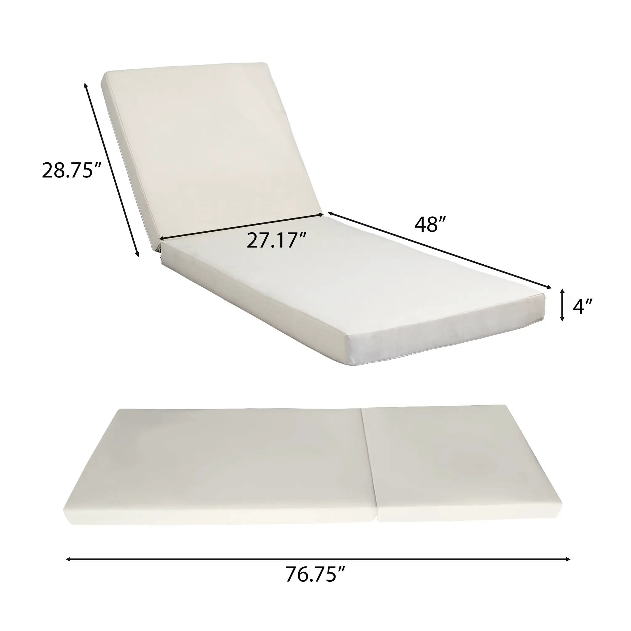 Teak Finish Acacia Wood Chaise Lounge with 4-Inch Cushion by HouseOfZazla
