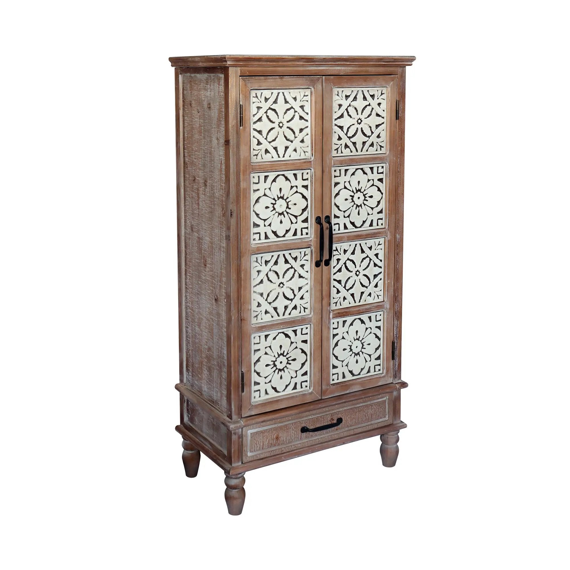 55.12'' Tall Tower Storage Cabinet - Rustic Wood Sideboard by HouseOfZazla