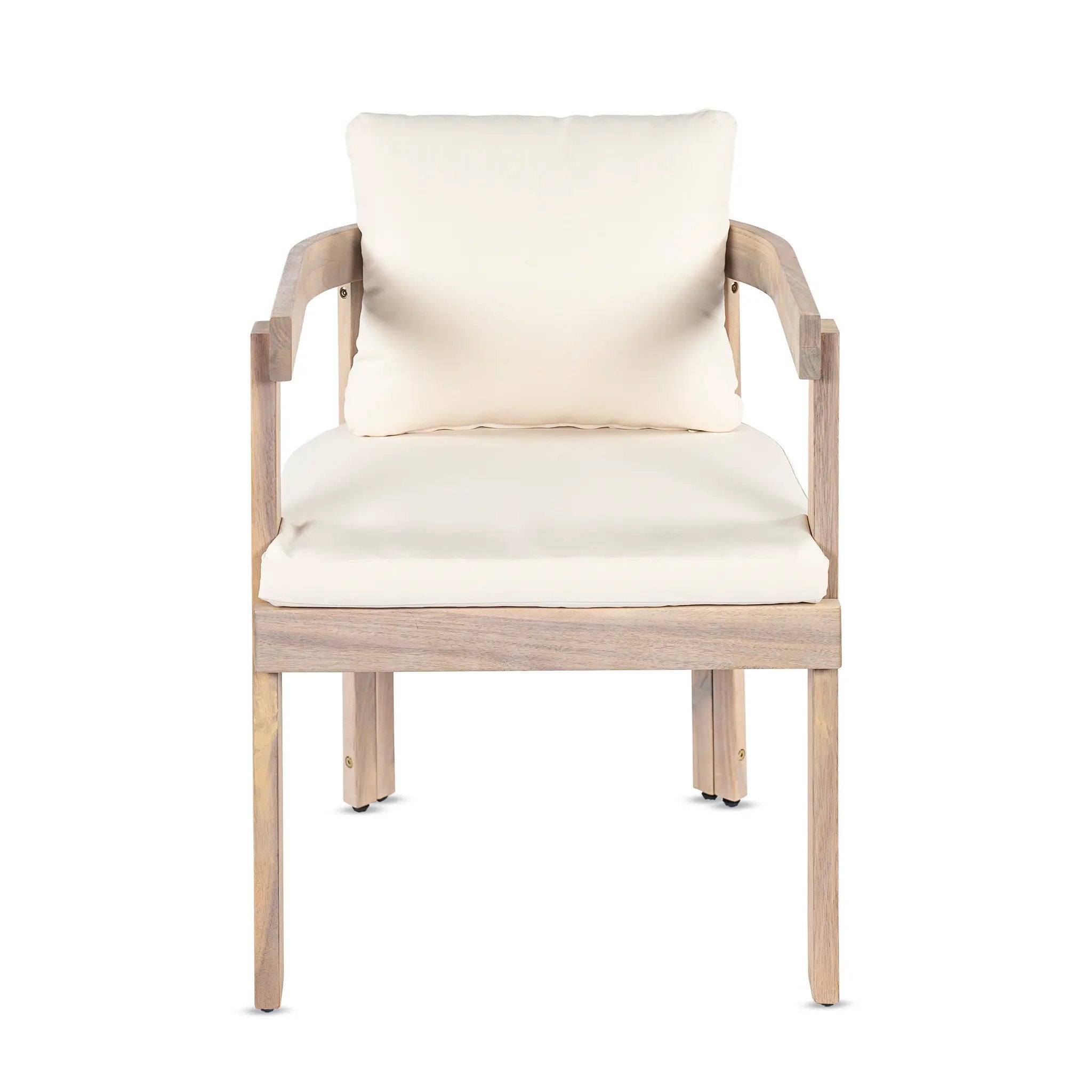 7 Pieces Acacia Wood Outdoor Dining Set with Cream Cushions by HouseOfZazla