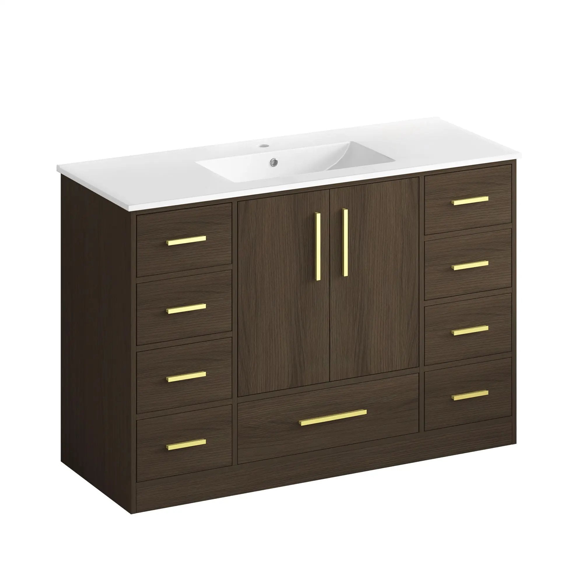 Bathroom Vanity With Abundant Storage 2 Soft Close Doors And 9 Drawers by Unique Piece Furniture