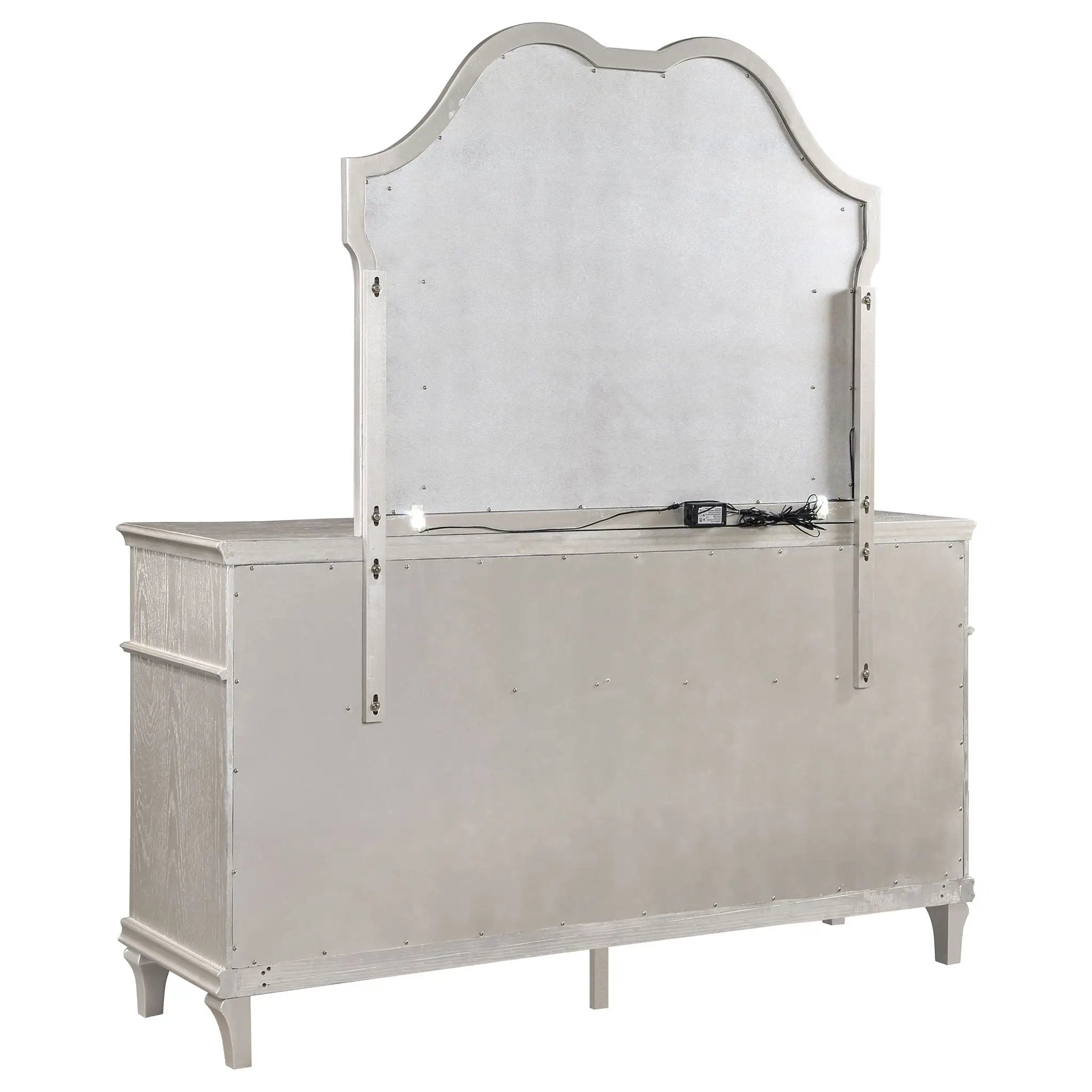 Evangeline 9-drawer Dresser with Mirror Silver Oak by Unique Piece Furniture