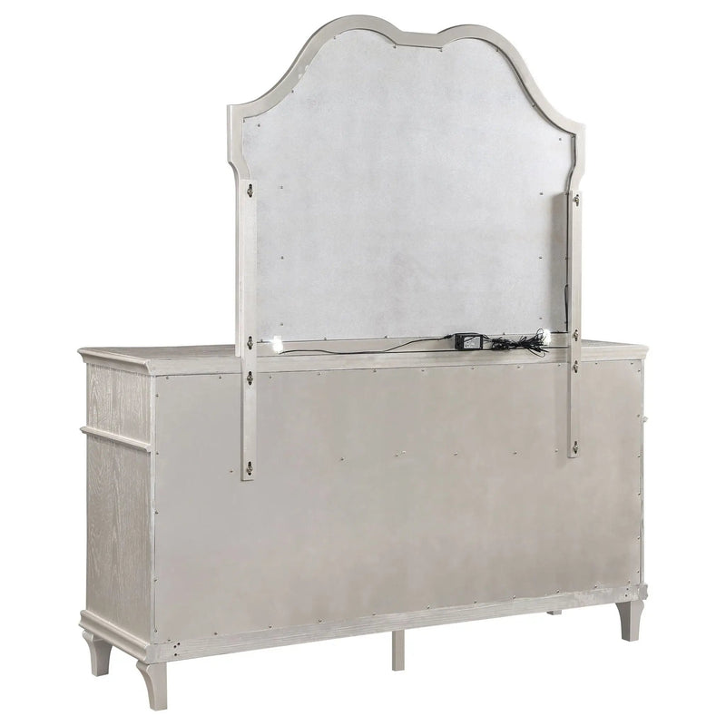 Evangeline 9-drawer Dresser with Mirror Silver Oak by Unique Piece Furniture
