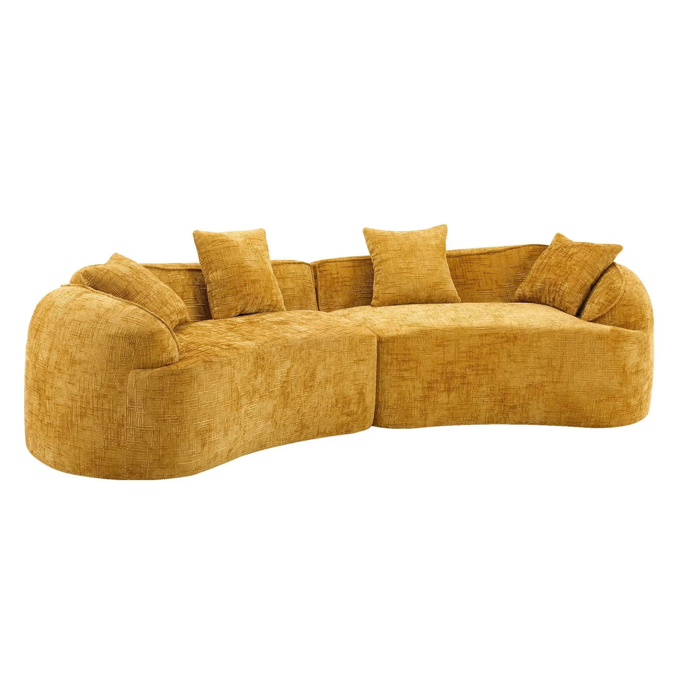 Curved Compressed Sofa, Nordic-Style Design For Living Room by HouseOfZazla