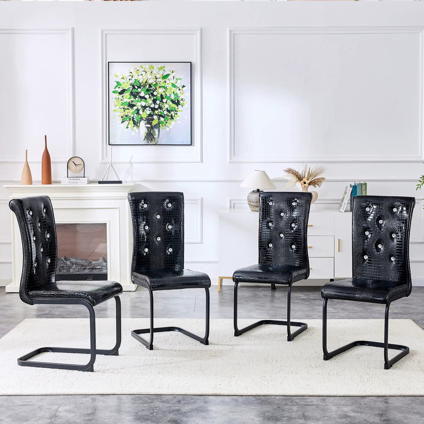 Alligator Skin Upholstered Dining Chairs by HouseOfZazla